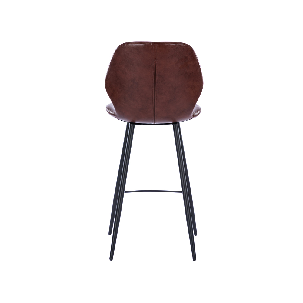 ZY-8085-1 Brown Plywood Metal Leg Bar Chair