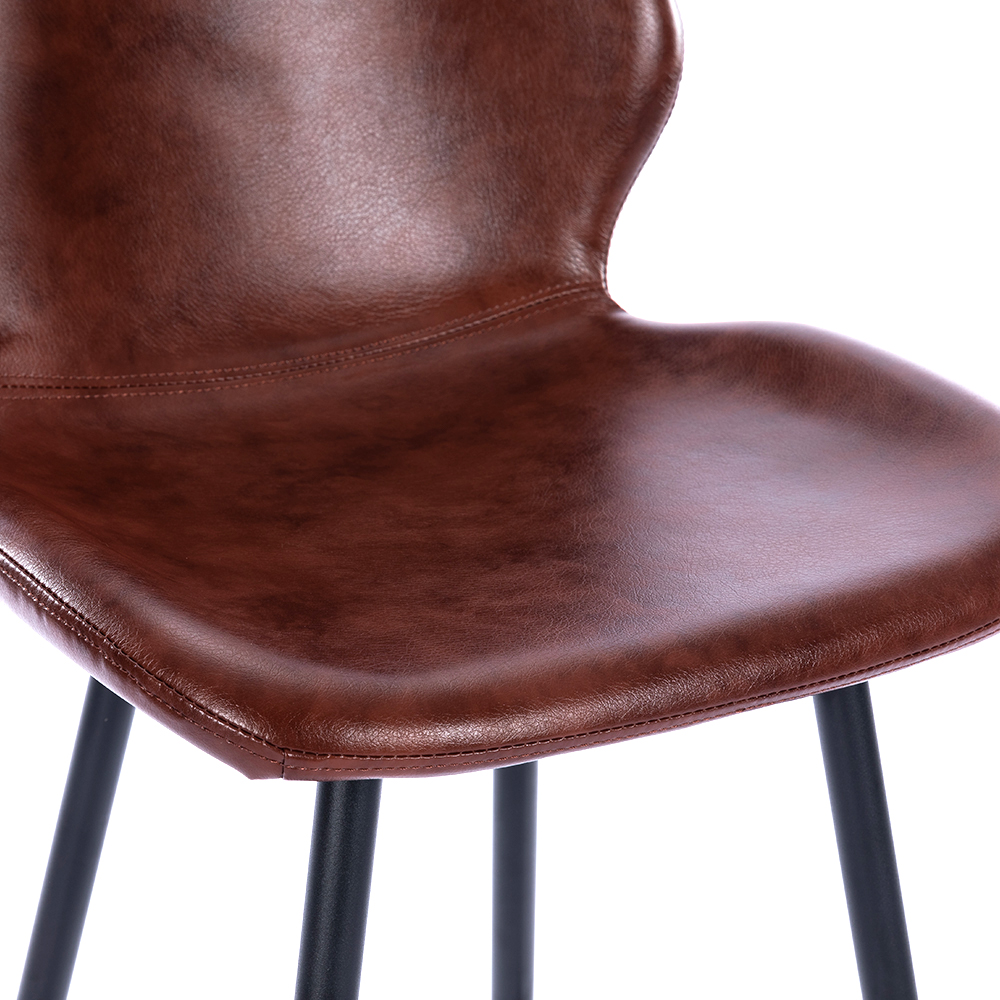 ZY-8085-1 Brown Plywood Metal Leg Bar Chair
