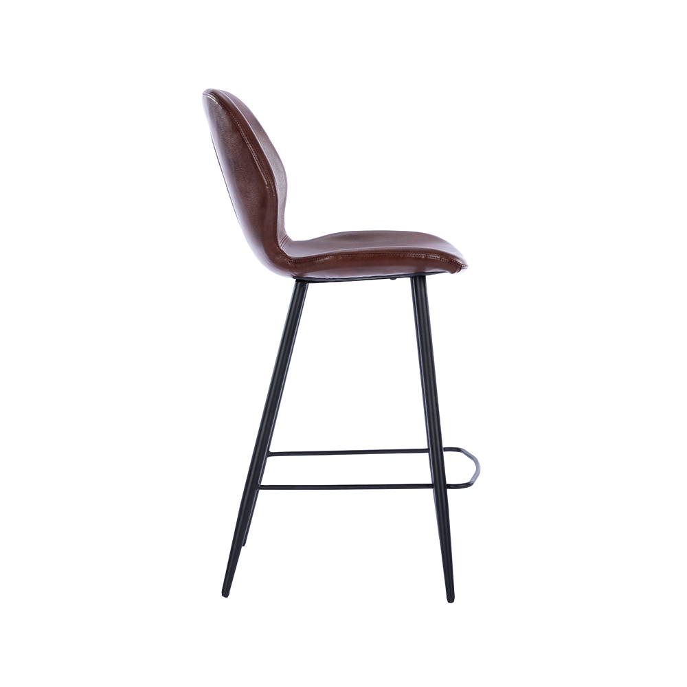 ZY-8085-1 Brown Plywood Metal Leg Bar Chair
