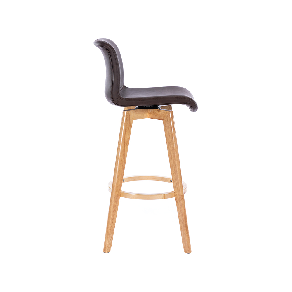 ZY-8087 PU Leather Wooden Leg Bar Chair