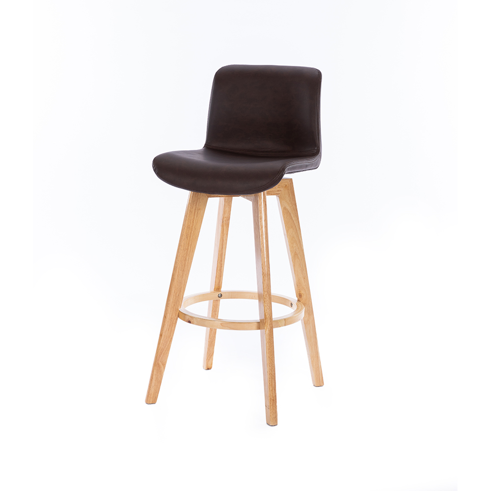 ZY-8087 PU Leather Wooden Leg Bar Chair