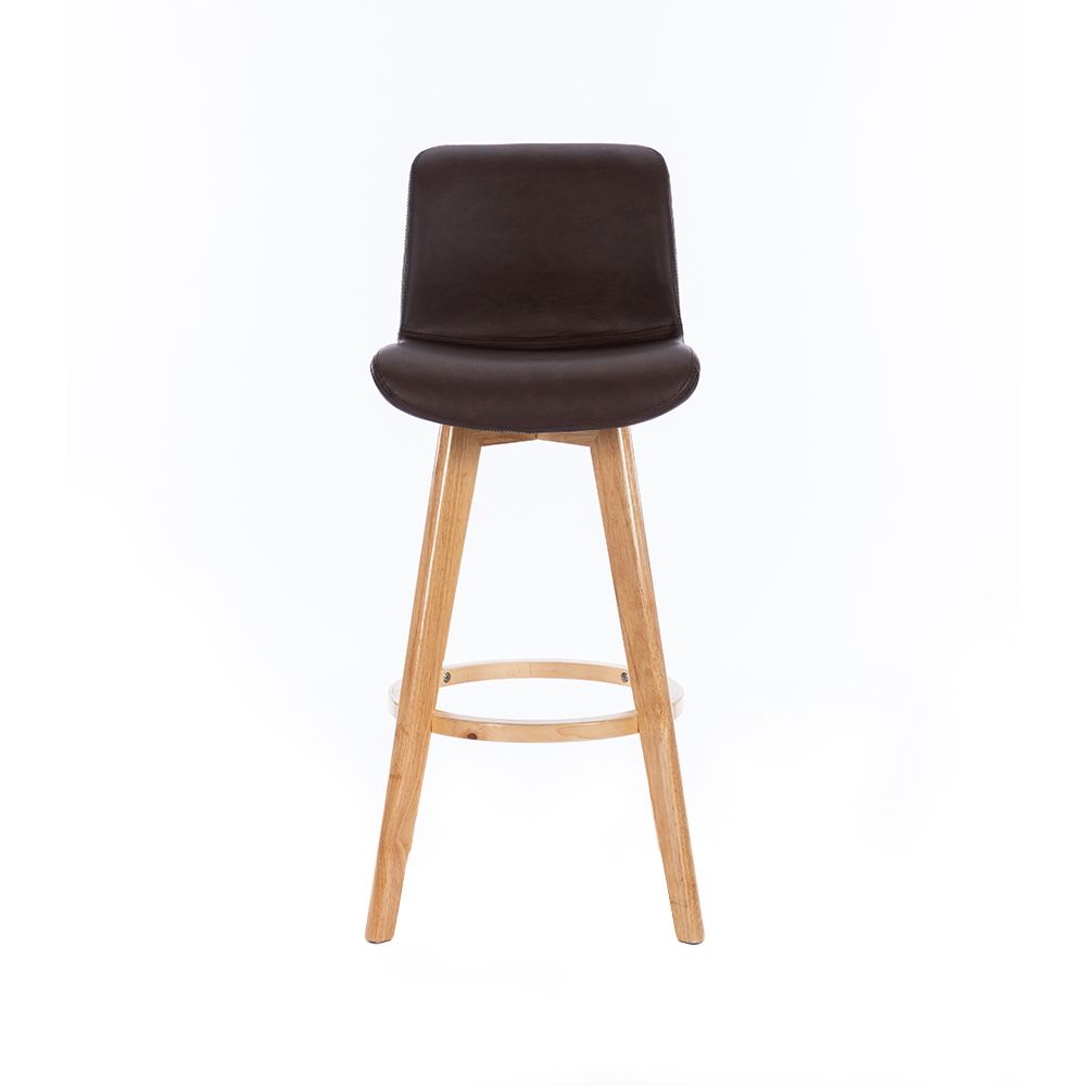 ZY-8087 PU Leather Wooden Leg Bar Chair