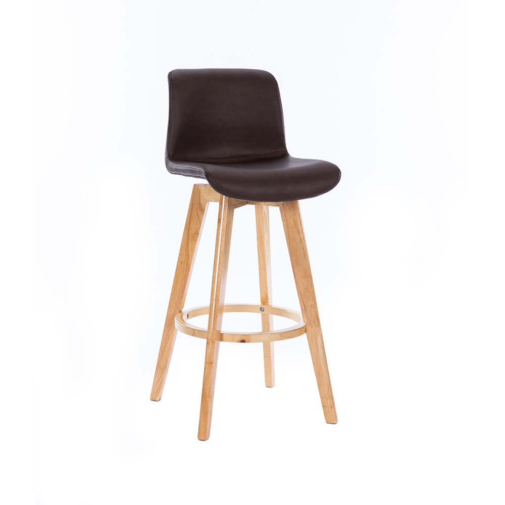 ZY-8087 PU Leather Wooden Leg Bar Chair