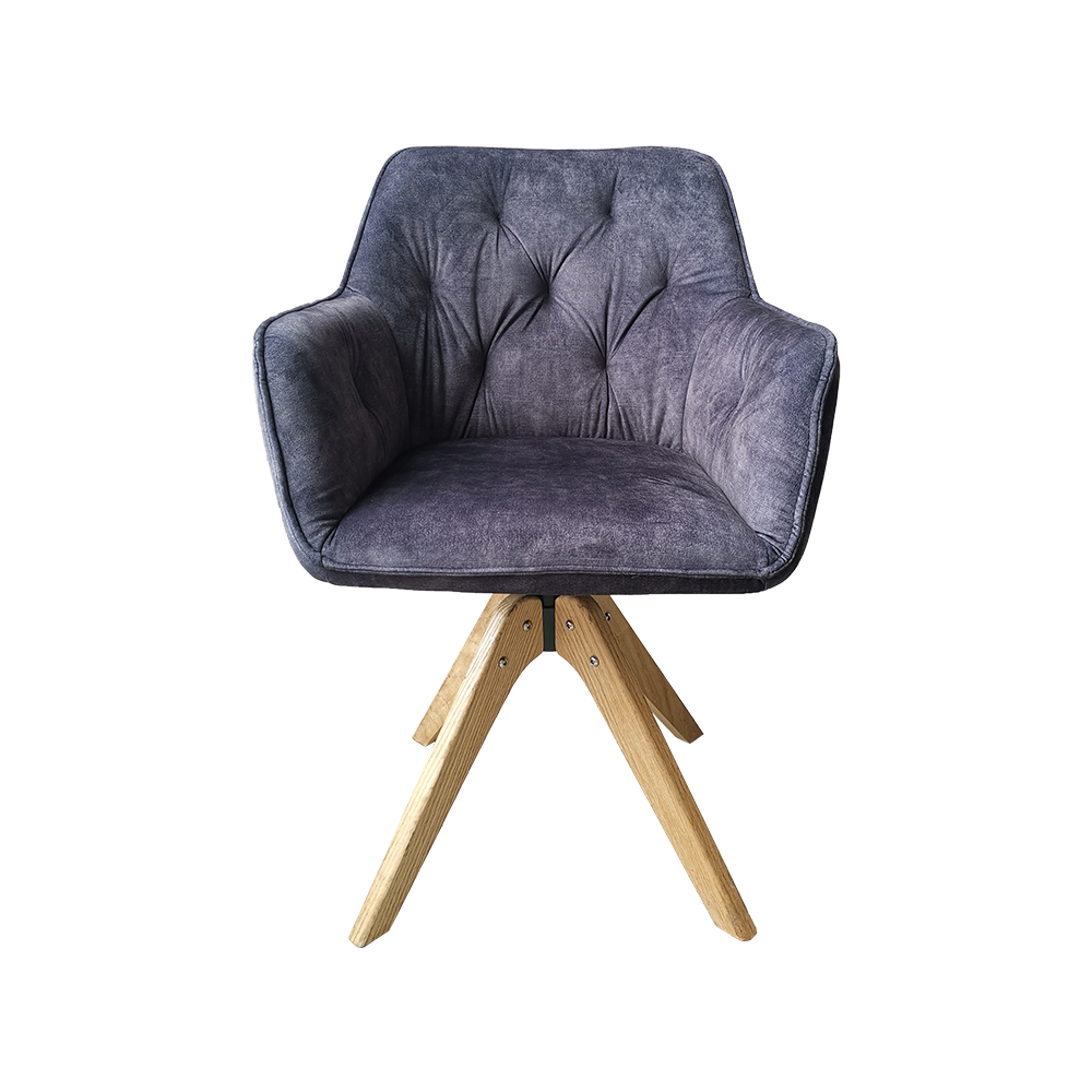 ZY-9064 Dark grey fabric Wooden stand Leisure Chair