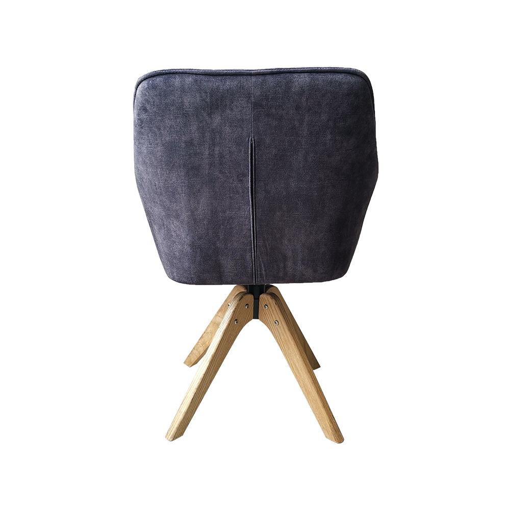 ZY-9064 Dark grey fabric Wooden stand Leisure Chair