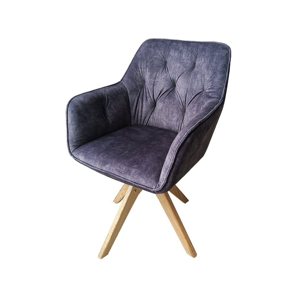 ZY-9064 Dark grey fabric Wooden stand Leisure Chair