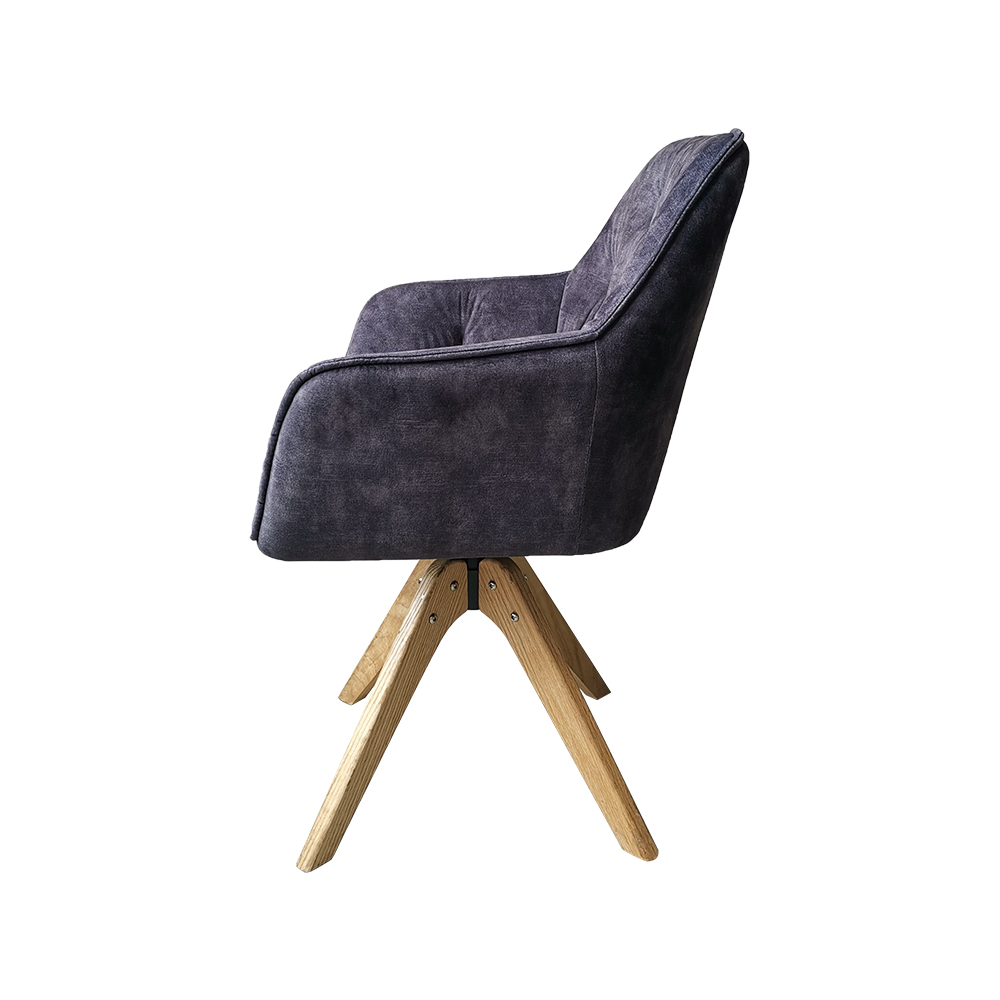 ZY-9064 Dark grey fabric Wooden stand Leisure Chair