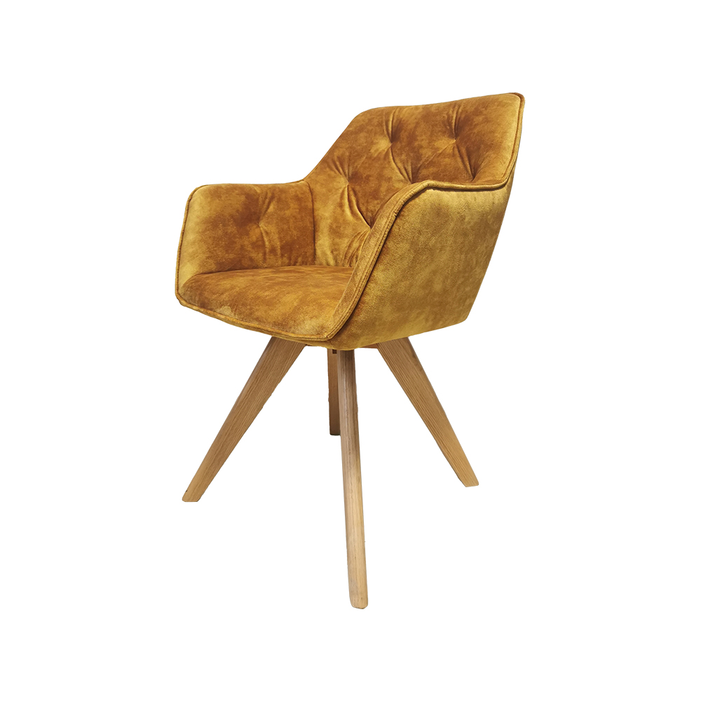 ZY-9064 Dark grey fabric Wooden stand Leisure Chair
