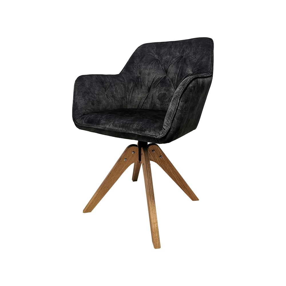 ZY-9064 Dark grey fabric Wooden stand Leisure Chair
