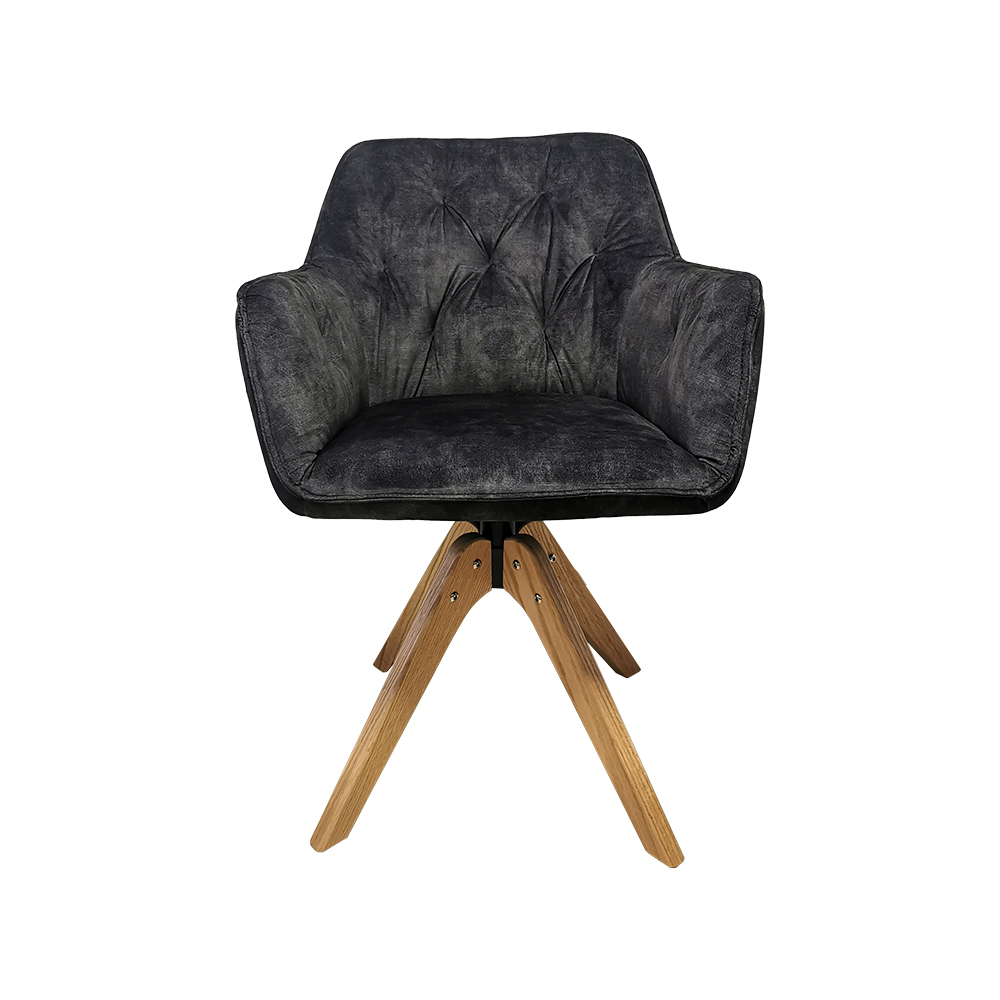 ZY-9064 Dark grey fabric Wooden stand Leisure Chair
