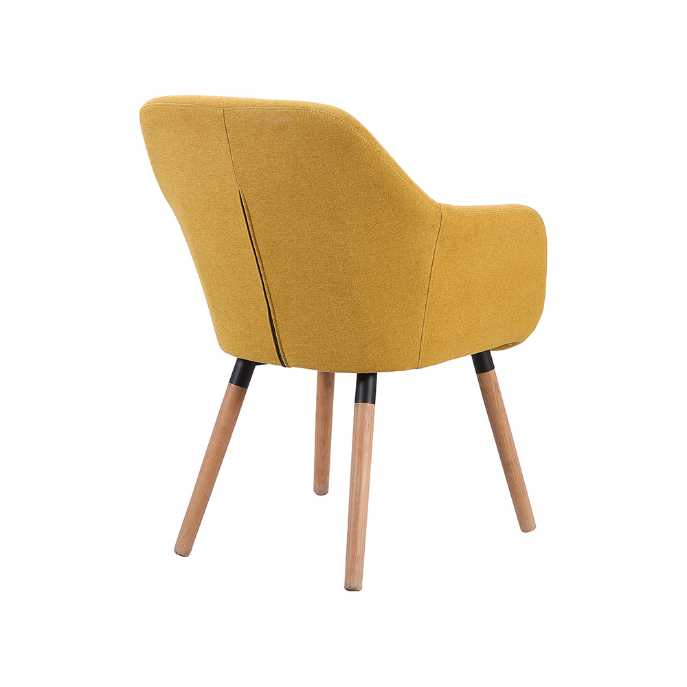 ZY-9049 Metal part and wood leg Linen fabric dining chair