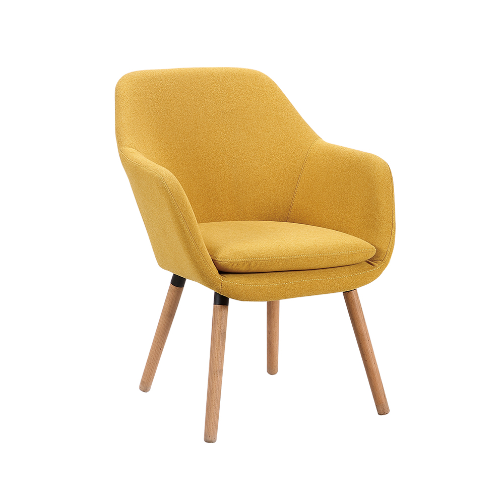 ZY-9049 Metal part and wood leg Linen fabric dining chair