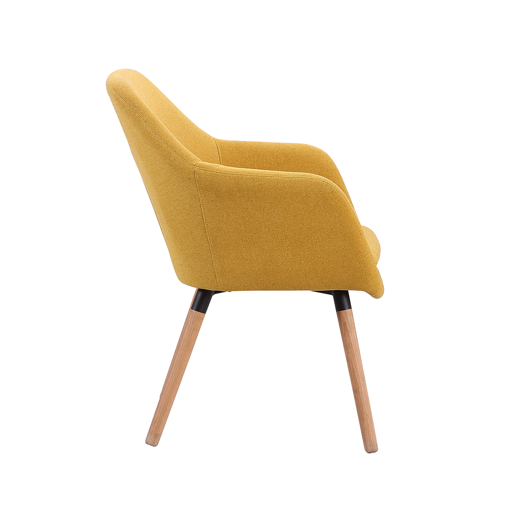 ZY-9049 Metal part and wood leg Linen fabric dining chair